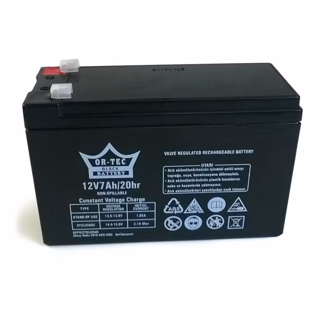 Akü 12V 7AH Black Ortec