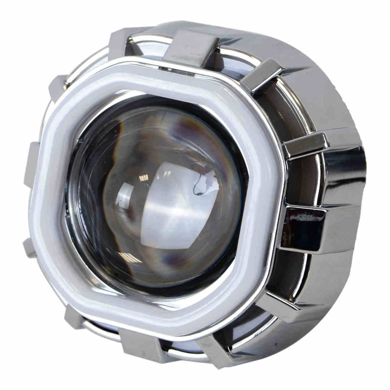 Motosiklet Sis Farı Angelli Led Çakarlı Mavi-beyaz Monero
