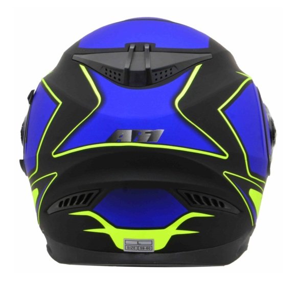 Motosiklet Kask Kapalı Vizörlü Siyah Mavi Ce Belgeli Monero