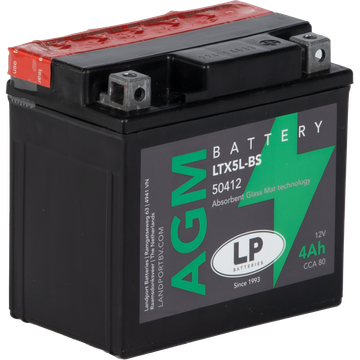 Akü (LTX5L-BS) / 4 A / KG: 1,67 / L:113 / W:70 / H:105 CCA: 80 AGM Landport