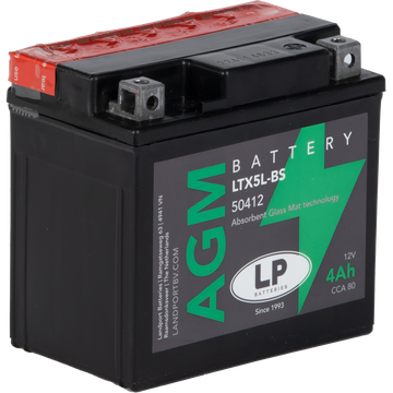 Akü (LTX5L-BS) / 4 A / KG: 1,67 / L:113 / W:70 / H:105 CCA: 80 AGM Landport