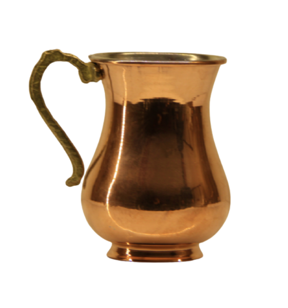 Bakır Ayran Maşrapası Düz Desenli