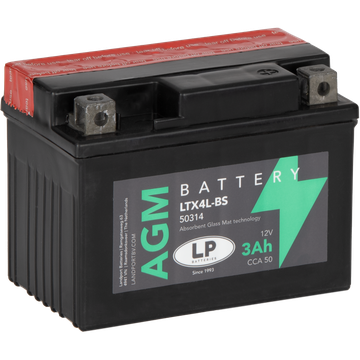 Akü (LTX4L-BS) / 3 A / KG: 1,32 / L:113 / W:70 / H:85 CCA: 40 AGM Landport