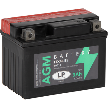 Akü (LTX4L-BS) / 3 A / KG: 1,32 / L:113 / W:70 / H:85 CCA: 40 AGM Landport