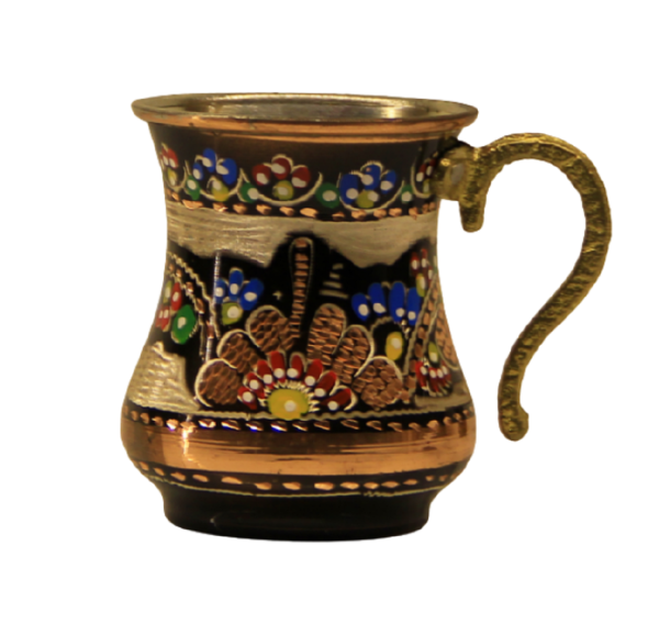 Bakır Ayran Maşrapası İşlemeli