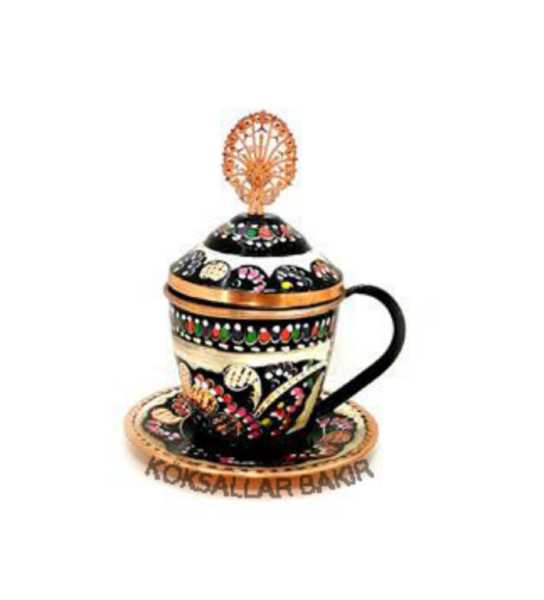 Bakır Nescafe Bardağı İşlemeli