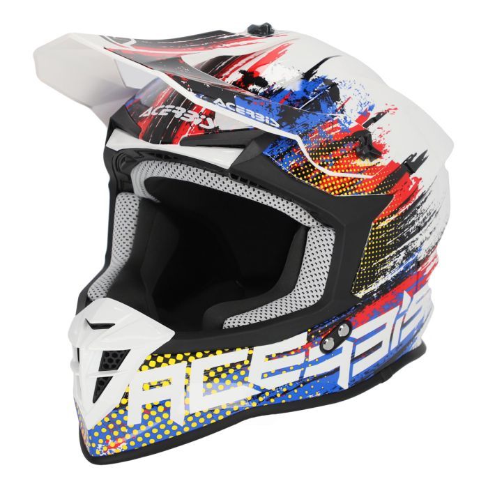 Acerbis Linear Kask 22-06 Beyaz-Kırmızı-Mavi Beden: L