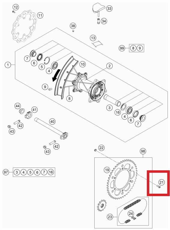 COUNTER-SUNK SCREW M8X26 GASGAS ORJ YP A9