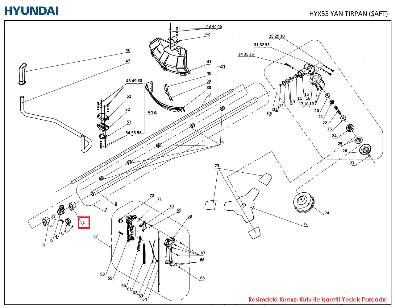 Hyundai HYX55 Gaz Teli Gidon Sabitleme Klipsi Orjinal