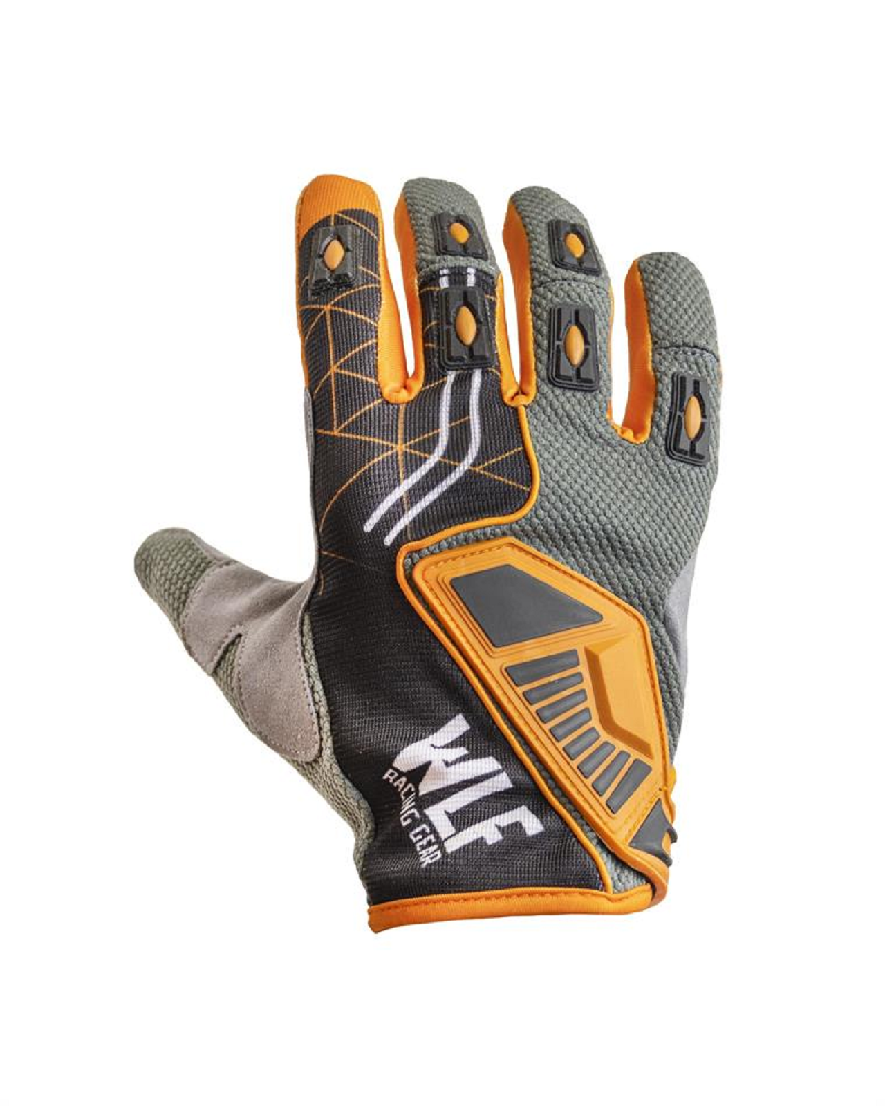 Motosiklet Eldiven MX Serisi Gri - Turuncu Beden:XXL WLF RACİNG