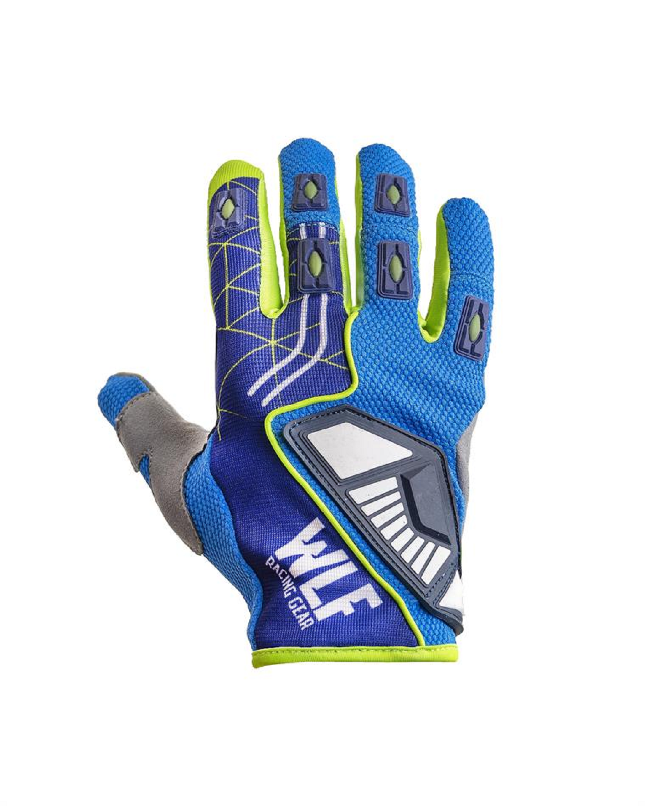 Motosiklet Eldiven MX Serisi Mavi - Yeşil Beden:XXL WLF RACİNG