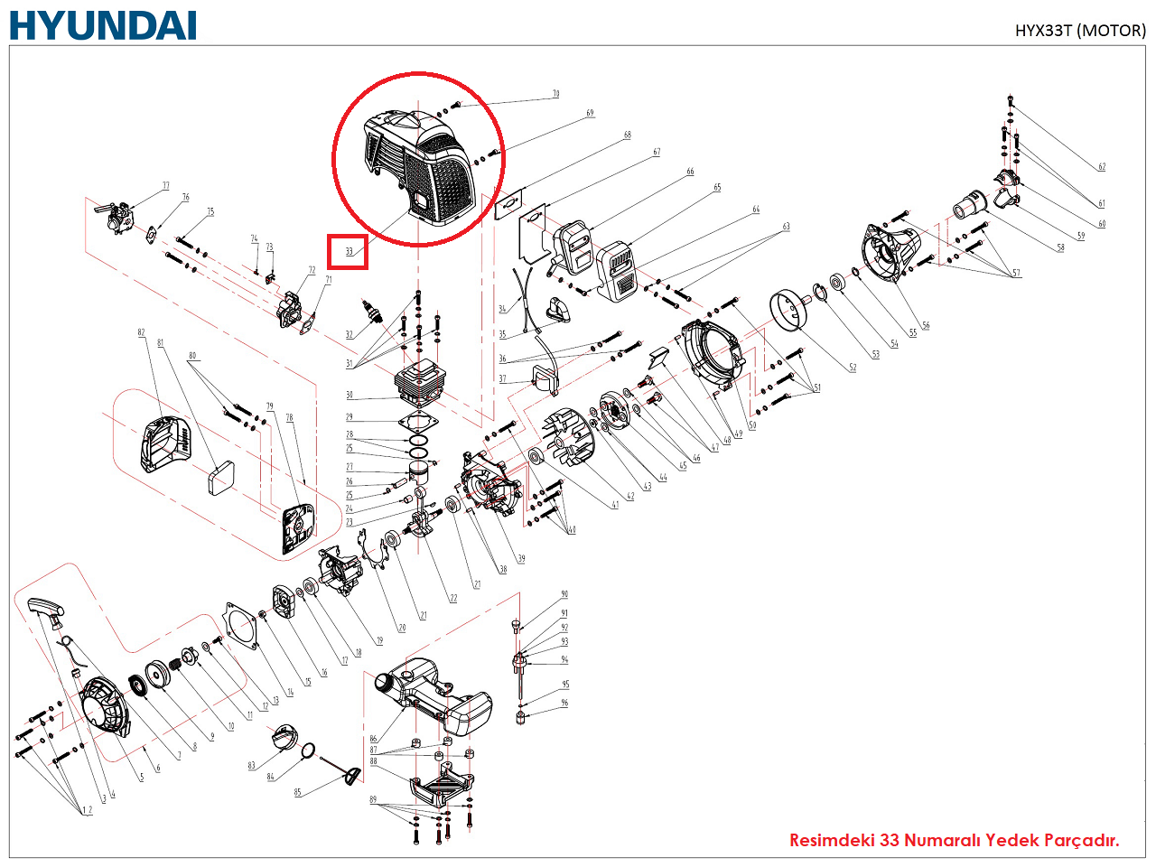Hyundai HYX 33 Üst Kaporta Mavi Orjinal