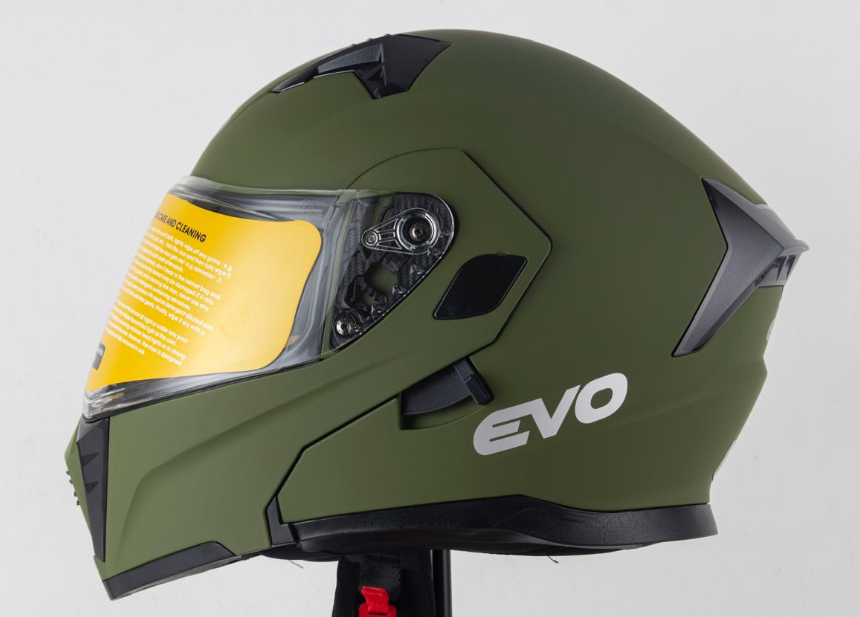 EVO Kask Çeneden Açılır Mat Yeşil Beden: L