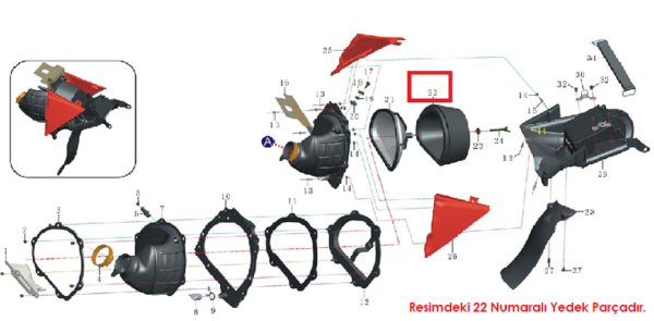 Apache XZ250 17 HP - 27 HP Hava Filtre Elemanı Orjinal