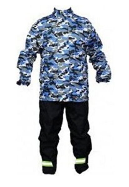 Motosiklet Yağmurluk Kamuflaj MAVİ Beden: L Sports Vexo