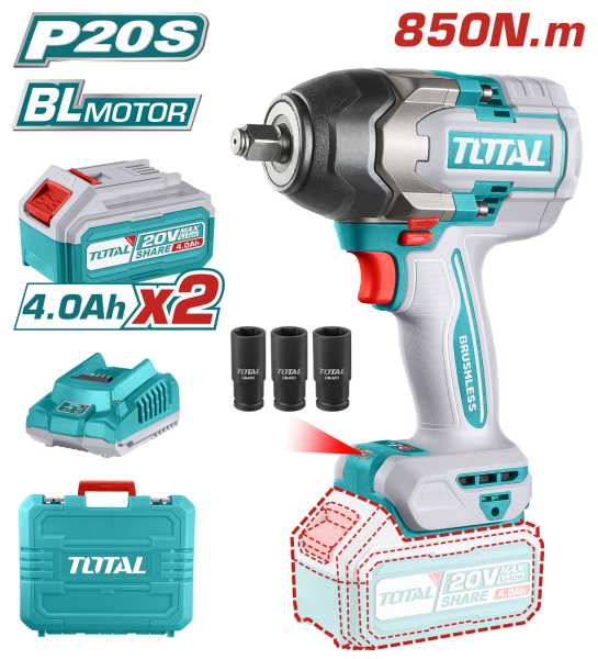 Total TIWLI2085 Li-on Akülü Somun Sıkma Makinesi 850 NM