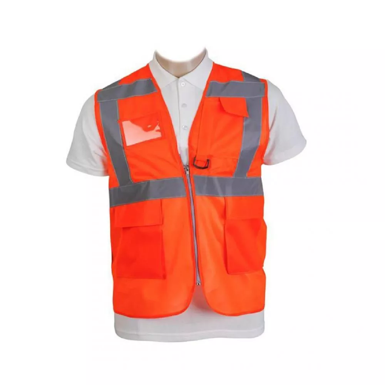 Motosiklet-Bisiklet Yelek Fosforlu TURUNCU FERMUARLI Ön Taraf Cepli Beden: XXL Empar