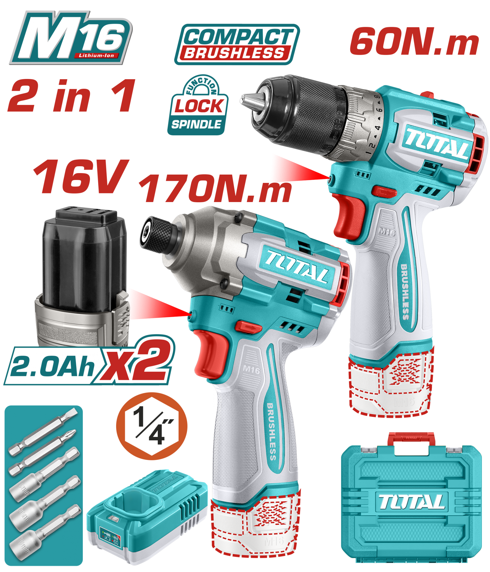 Total TOSLI240968E Matkap ve Darbeli Vidalama SET