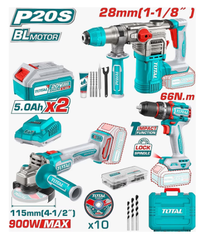 Total TOSLI24182E Polisaj+Sıcak Hava Tabancalı+Somun Sökme 3 Lü Set