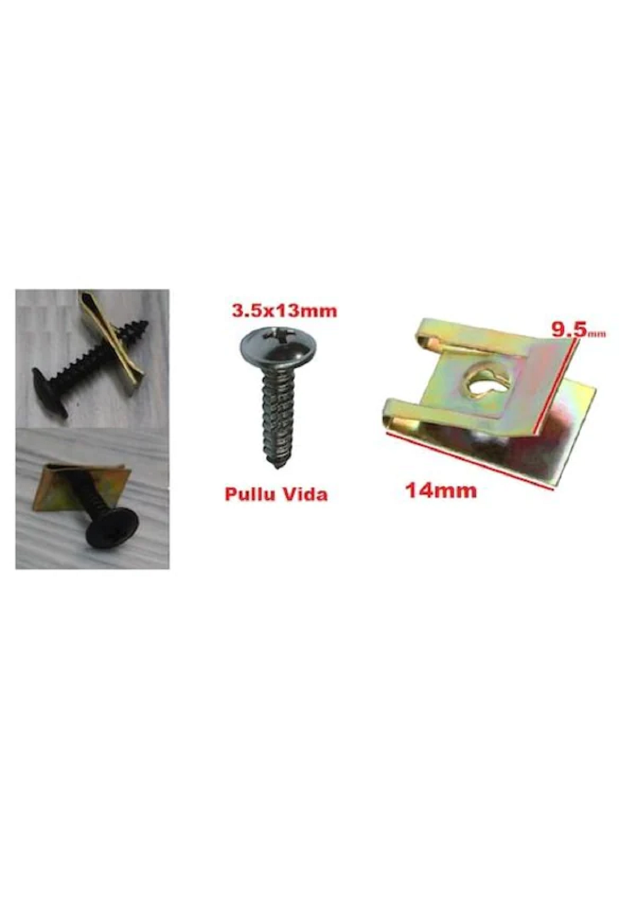 Motosiklet Kaporta Klips Vidası (1 Adet) Prc