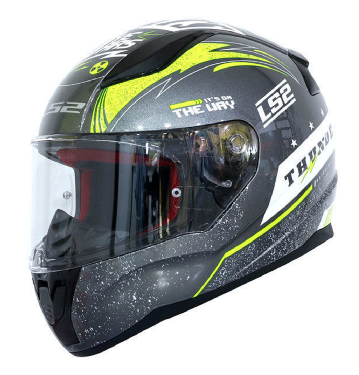Motosiklet Kask FF353 Thunder Gri-Neon Sarı Beden:M LS2