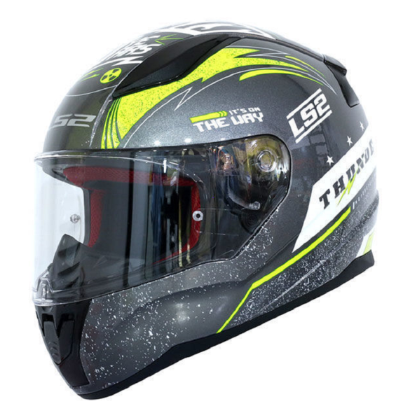 Motosiklet Kask FF353 Thunder Gri-Neon Sarı Beden:M LS2