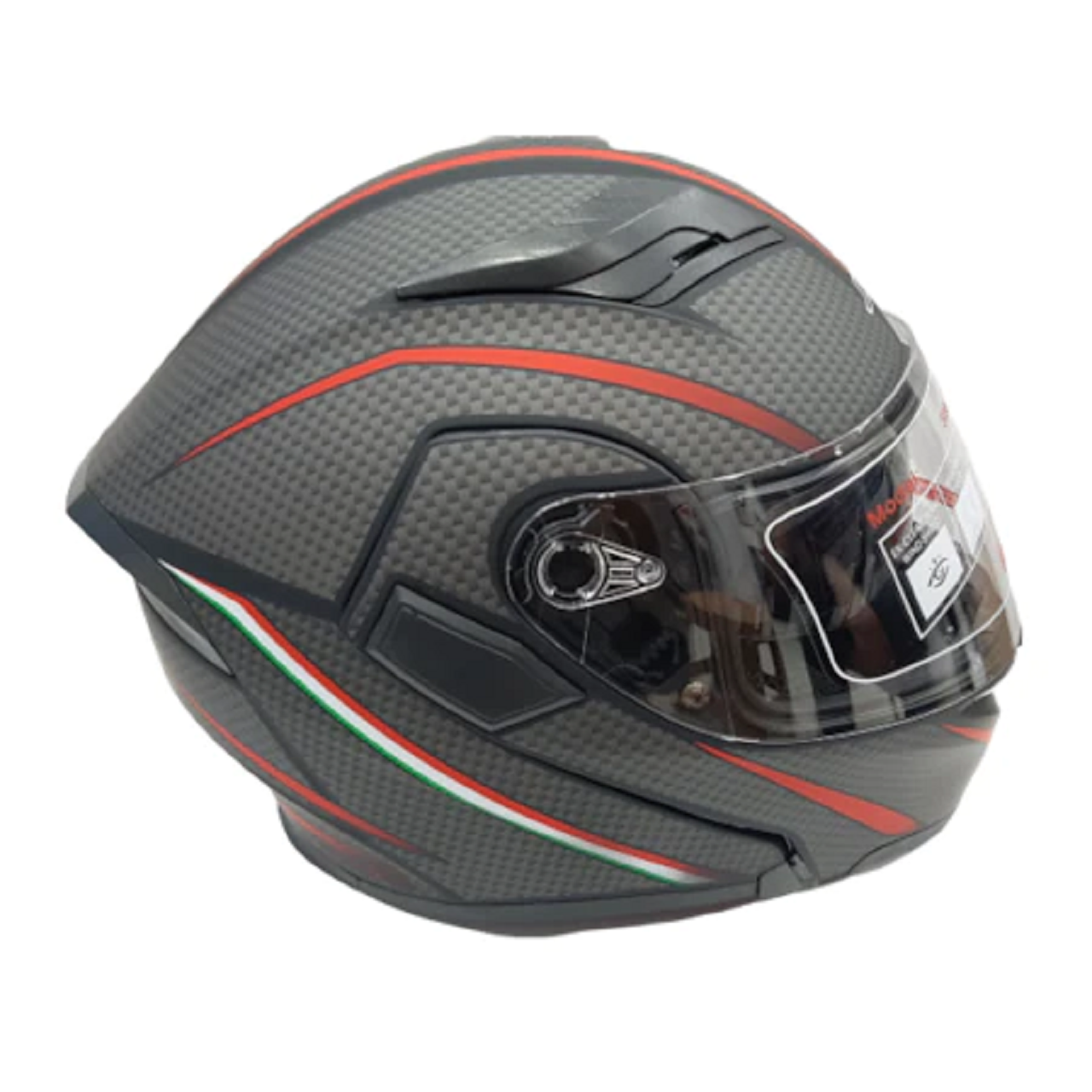 Motosiklet Kask Çene Açılır Mat Siyah - Kırmızı  Beden: L JK-20