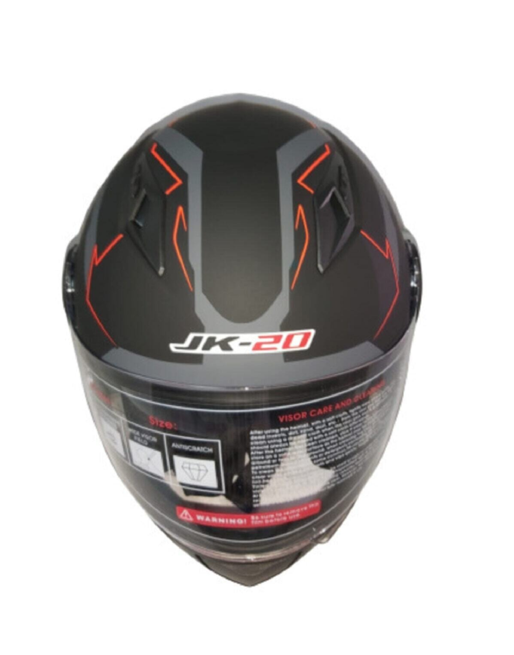 Motosiklet Kask Çene Açılır Mat Siyah - Turuncu Beden: XL JK-20