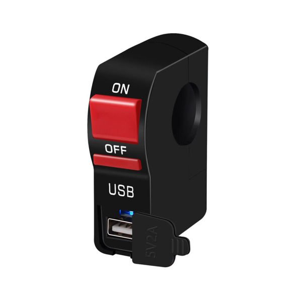 Motosiklet Gidon Tipi USB Girişli Aç Kapa Butonu KNMASTER