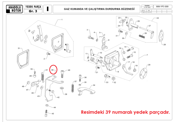 Antor 450-510 Gaz Teli Tertibatı Çapa Tipi Orjinal