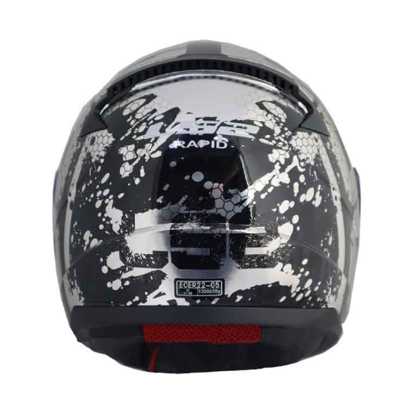 Motosiklet Kask Rapid SPY Mat Siyah - Beyaz Beden:S LS2
