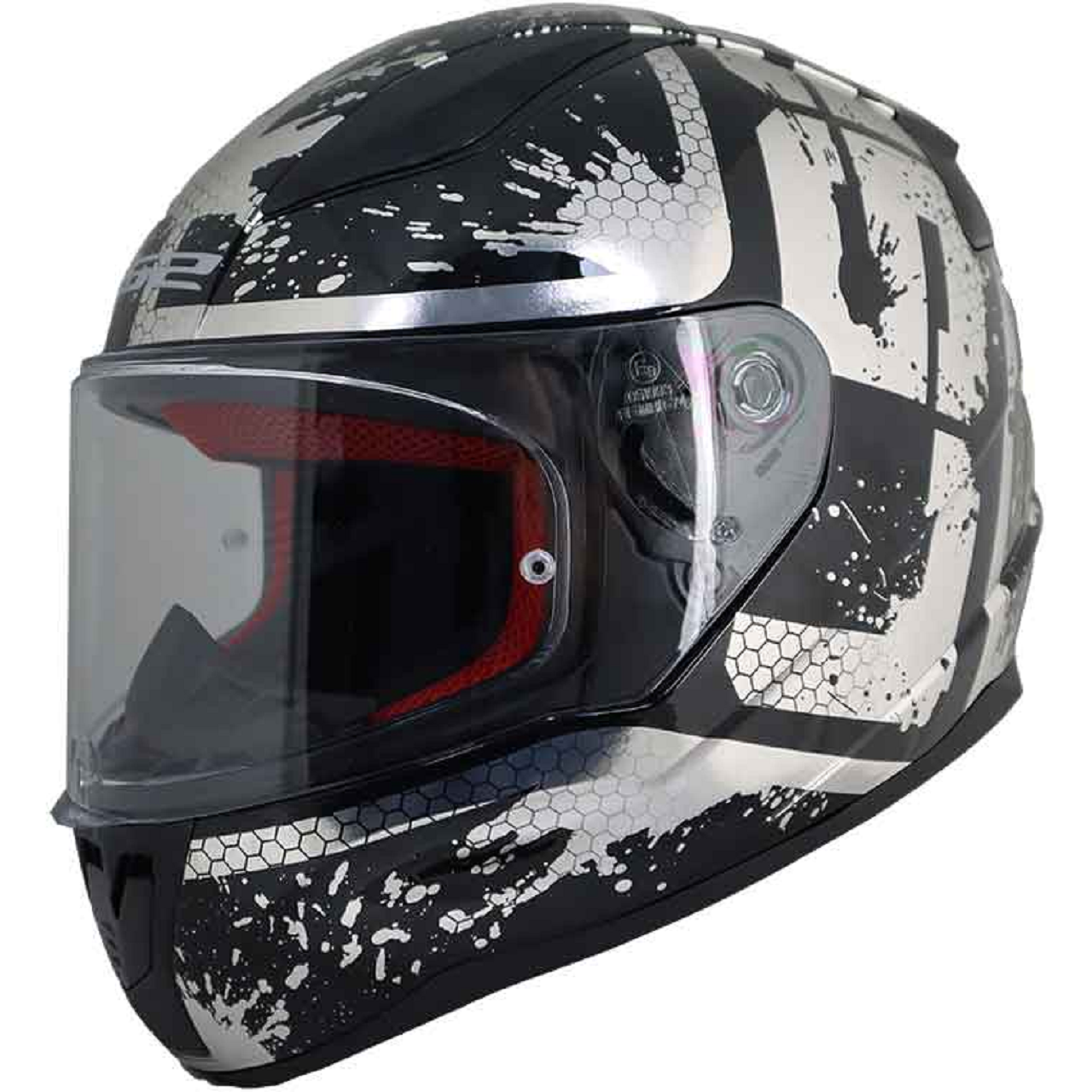 Motosiklet Kask Rapid SPY Mat Siyah - Beyaz Beden:M LS2