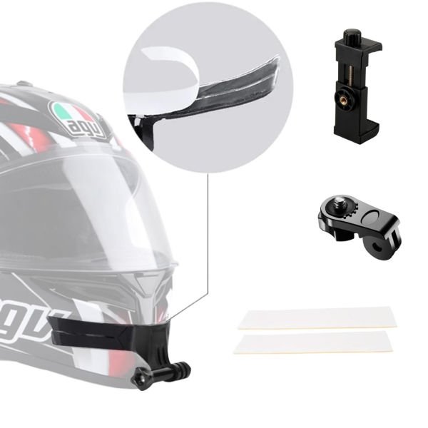 Motosiklet Kask Çene Yapıştırıcılı Telefon Ve Aksiyon Kamera Tutucu Full Aparat KNMASTER