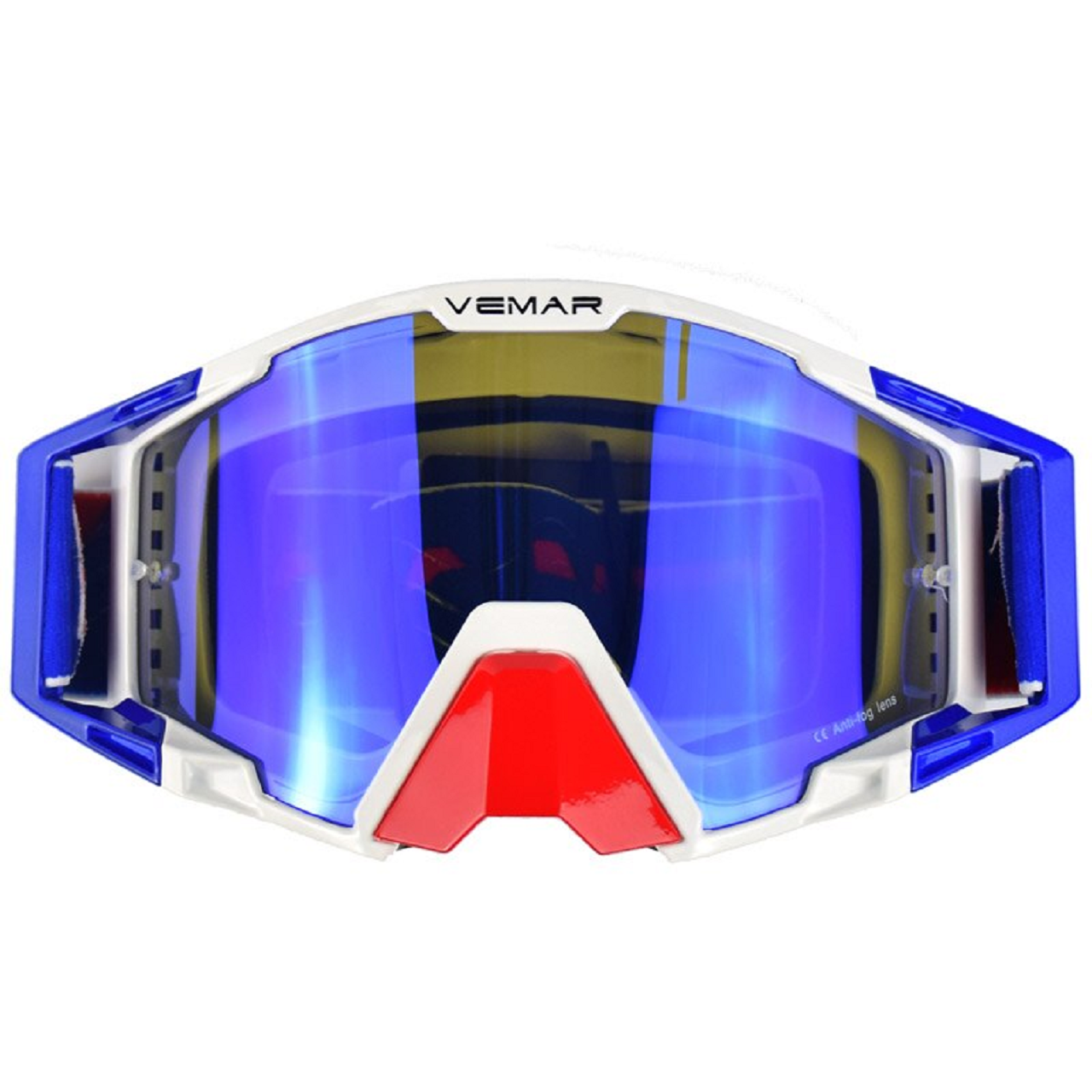Cross Gözlük Beyazı- Kırmızı Çerçeveli Renkli Vizörlü VEMAR