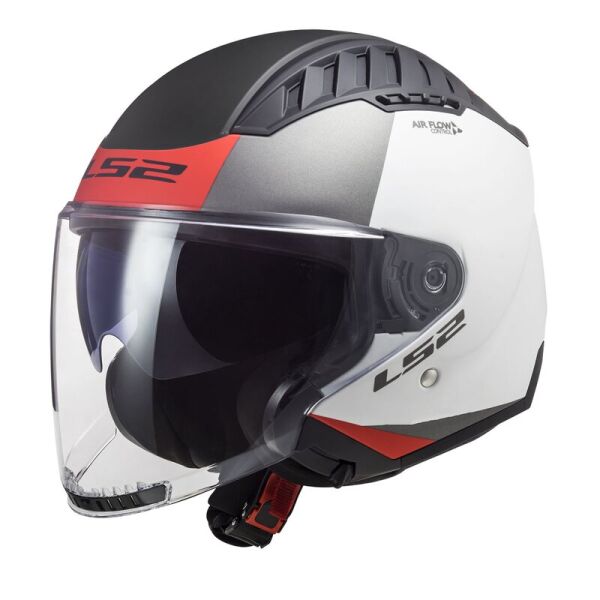 LS2 Copter 2 Urbane Kask Mat Beyaz-Kırmızı Beden: L