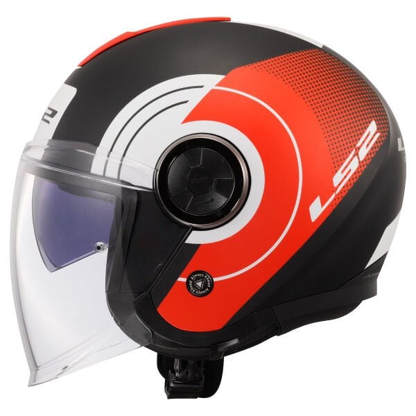 LS2 Classy Disko Kask Mat Siyah-Kırmıızı-Beyaz Beden: XL