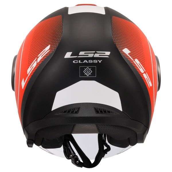 LS2 Classy Disko Kask Mat Siyah-Kırmıızı-Beyaz Beden: XL