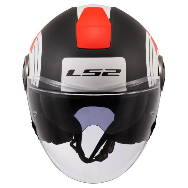 LS2 Classy Disko Kask Mat Siyah-Kırmıızı-Beyaz Beden: XL