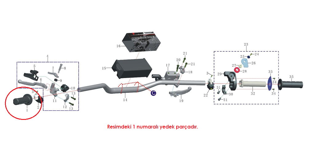 Apache 2V-4V Elcik Lastiği Sol Orjinal