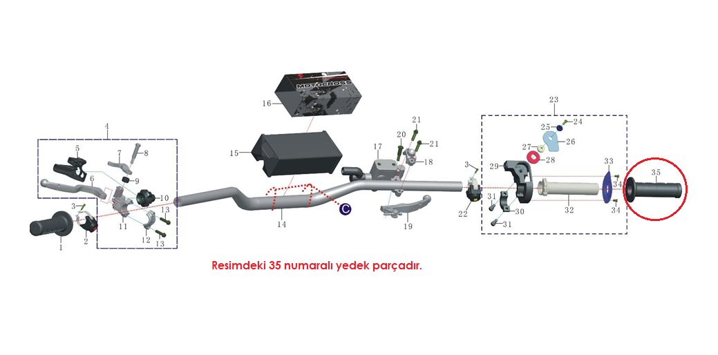 Apache 2V-4V Elcik Lastiği Sağ Orjinal