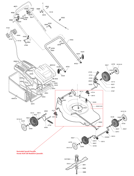Honda Hlm530cp Şase Gri Orjinal