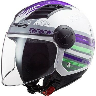 Motosiklet Kask Airflow Ronnie Titanium-Mor Kask Beden:XL LS2