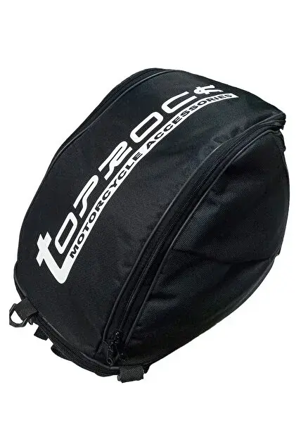Motosiklet Sırt Çantası Siyah (Beyaz Logolu) Toprock