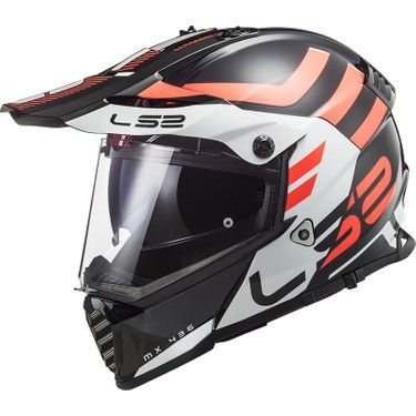 LS2 Pinoeer Evo Kask Adventurer Kask Siyah - Beyaz Beden:M