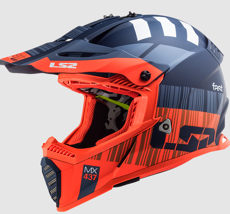 LS2 Fas Evo X-Code Kask Mat Turuncu-Mavi Beden: M