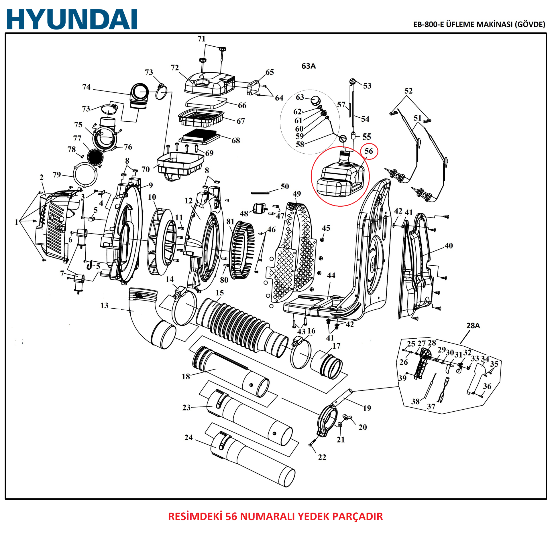 Hyundai EB-800 Benzin Deposu Orjinal