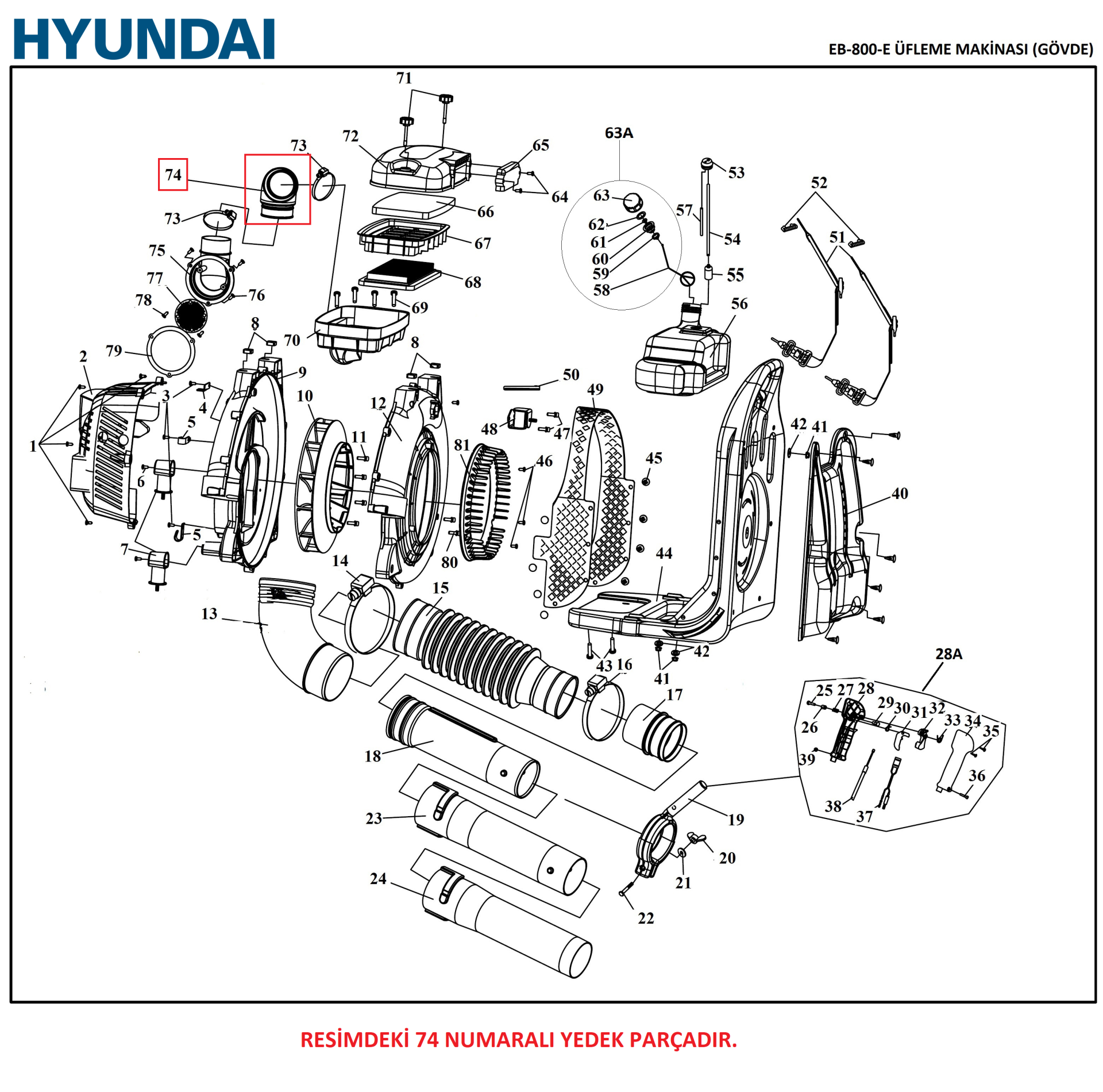 Hyundai EB-800 Hava Girişi Üfleme Orjinal