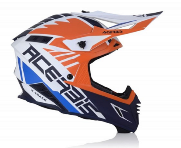 Motosiklet Kask X-TRACK Turuncu - Mavi Beden:M ACERBİS