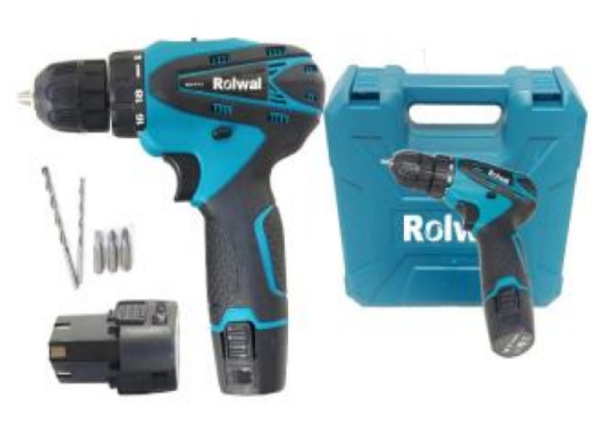 Rolwal 12V 1.5AH Şarjlı Akülü Vidalama Çift Akülü + 5 Adet Uçlu Prc