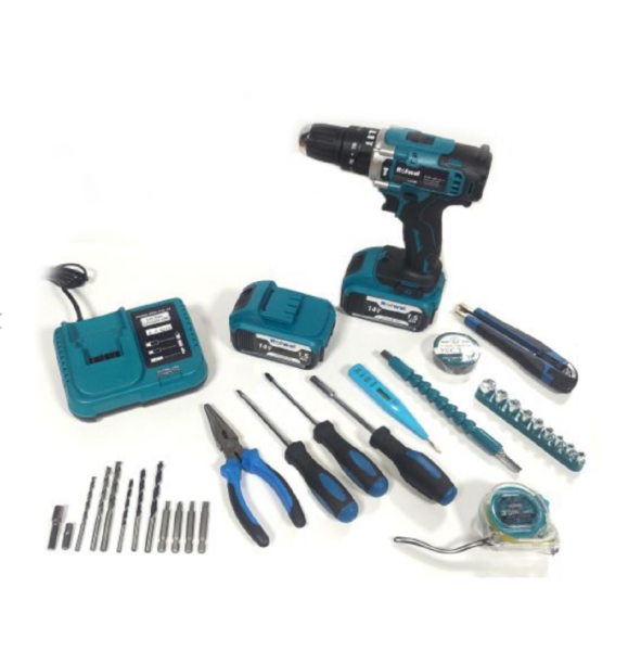 Rolwal 14V 1.5AH Şarjlı Darbeli Matkap Çift Akülü + Aksesuar